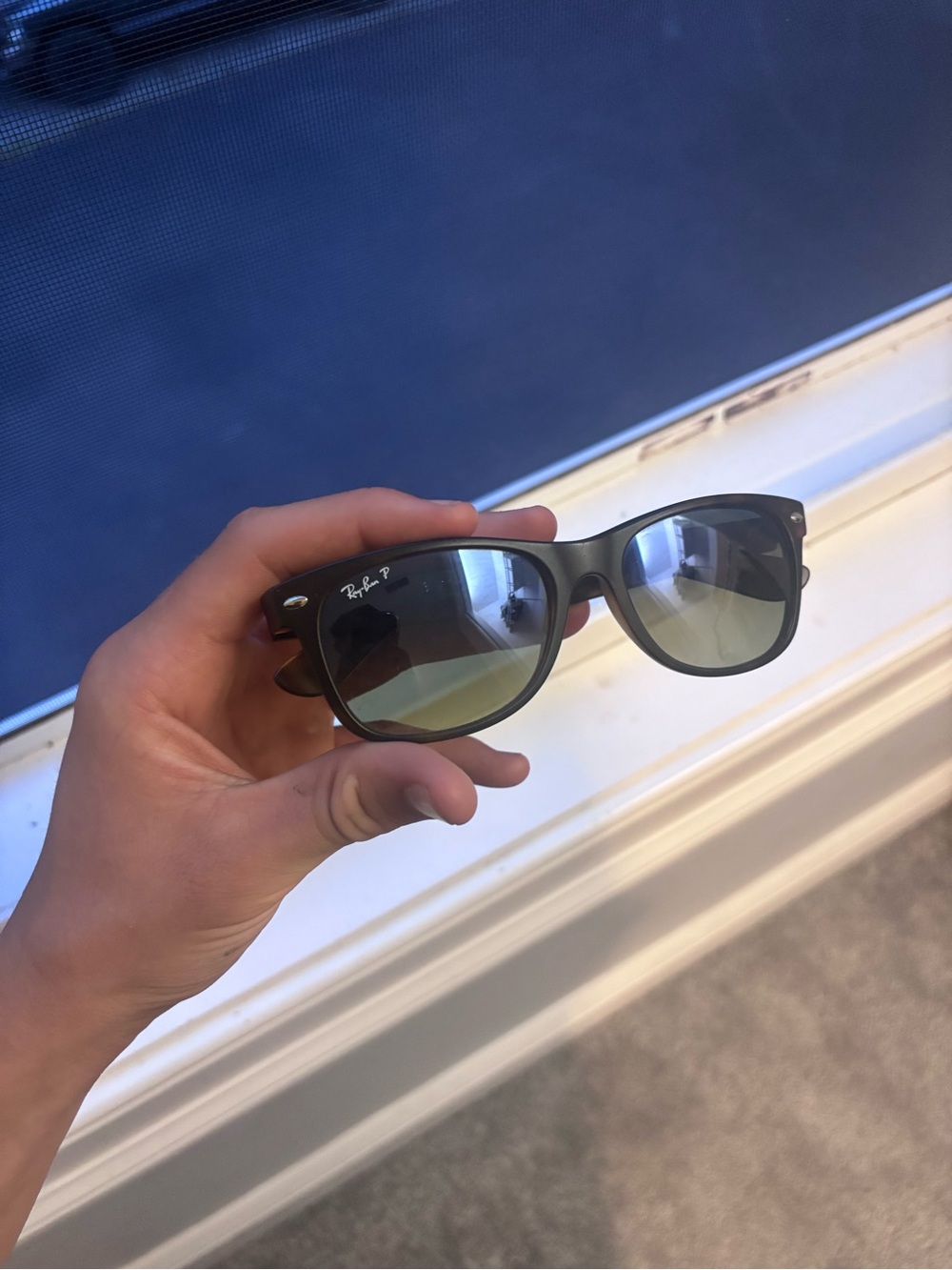 Ray-Ban Men’s Sunglasses - Black Frame with Greenish Gray Lenses